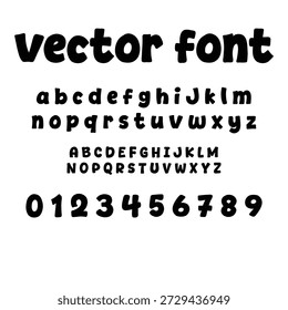 Fuente de Vector dibujada a mano con alfabeto y números