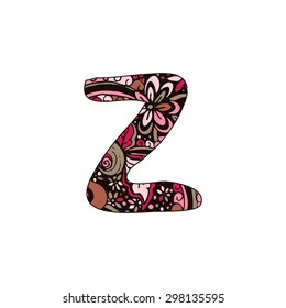 Bold hand drawn in Zentangle style vector ABC letters. Vector illustration isolated on white background.
