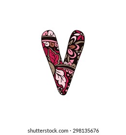 Bold hand drawn in Zentangle style vector ABC letters. Vector illustration isolated on white background.