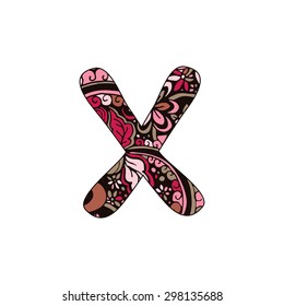 Bold hand drawn in Zentangle style vector ABC letters. Vector illustration isolated on white background.