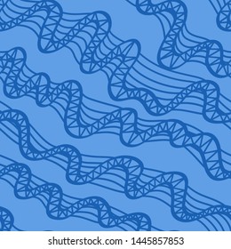 bold handdrawn ink wavy lines, thin stripes. seamless vector pattern