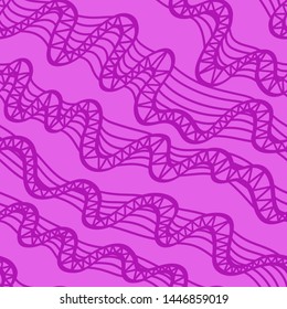 bold handdrawn ink wavy lines, thin stripes. seamless vector pattern