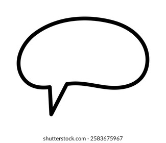 A bold, hand-drawn speech bubble graphic, perfect for communication, conversation, or dialogue themes.  Its simple, clean style is versatile for websites, apps, presentations, and social media.