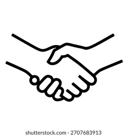 Kühne Handschlag-Illustration, saubere Beleuchtung, die erfolgreiche Vereinbarung und professionelle Partnerschaft.