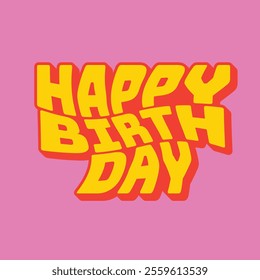 Bold Happy Birthday Message Pink Background