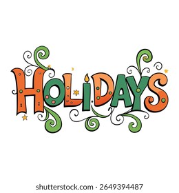 Bold “Happy Holidays” headline bursts with joy, surrounded by colorful confetti, spreading festive cheer and celebration in a bright, playful display of holiday spirit.

