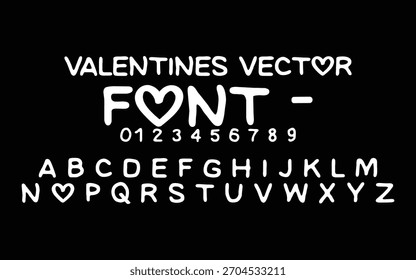 Bold Heart Themed Valentines Vector Display Font