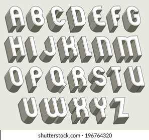 Bold Heavy 3d Letters Set Dimensional Stock Vector (Royalty Free ...