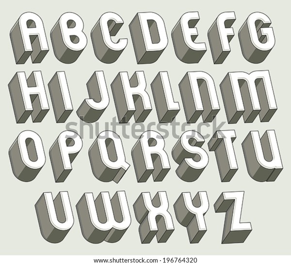 Bold Heavy 3d Letters Set Dimensional Stock Vector (Royalty Free ...