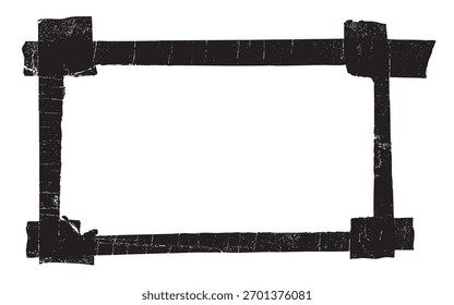 Bold, Heavy Square Grunge Frame or Mask with Thick, Solid Edges and Distressed Corners