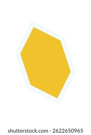 Bold hexagon element sticker. Abstract shape element with a flat design. Geometric context with brutalist influence, modern aesthetic, and potential usage in graphic projects.