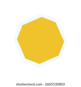 Bold hexagon icon sticker. Modern geometric figure and abstract shape. Flat design, brutalism style, and y2k aesthetic. Ideal for graphic elements contemporary art projects.