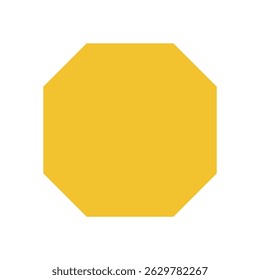 Bold hexagon shape. Flat abstract element in vibrant color. Modern brutalism style, graphic icon for contemporary design, decoration, and digital art projects.