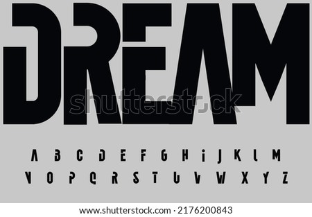 Bold high font, tall cropped alphabet for futuristic technology typographic design. Creative typography for magazine title, underline text, newspaper headline, logo, and monogram. Vector letters