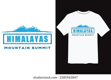 Bold Himalayas mountain summit logo design. Perfect for adventure brands, hiking gear, t-shirts, posters, and exploration concepts. Ideal for outdoor and travel branding.