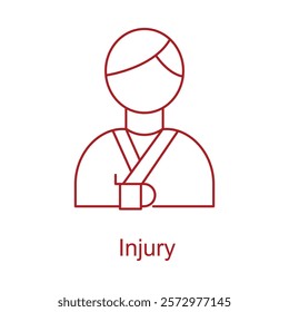 A bold icon representing personal injury and legal actions for compensation.