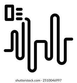 Ícone de negrito de uma onda de som gerando a partir de um smartphone