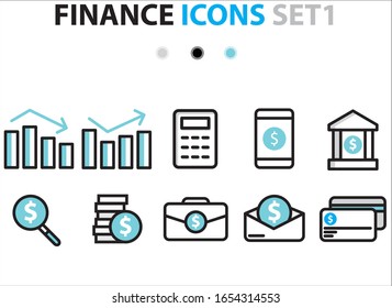 
Bold Icons with Finance and Banking Theme
