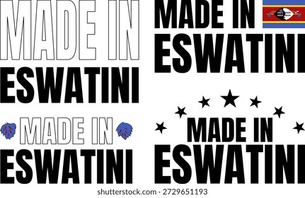 Los iconos en negrita que representan a los animales hechos en Eswatini muestran diseños locales y símbolos culturales