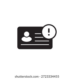 Perfil de identificação em negrito com símbolo de aviso ou alerta