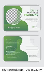Diseño atrevido e imaginativo para una postal de doble cara. Plantilla para una postal creativa y moderna
