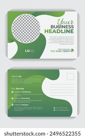 Bold and imaginative design for a double sided postcard. Template for a creative and modern postcard
