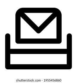 bold inbox icon on white background