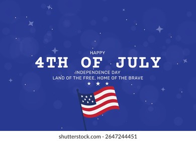 Bold Independence Day Poster with Deep Blue and Patriotic Elements