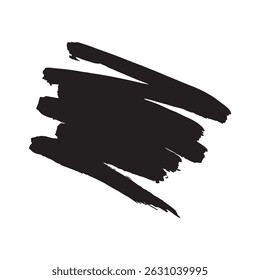 Bold ink brush strokes texture. Abstract background of thick black handdrawn lines for creative design. Vector 10 EPS.