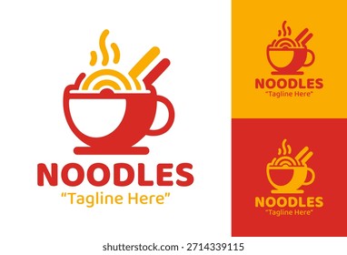 A bold instant noodles logo created for fast food concepts and mass-market food branding.