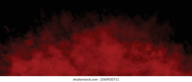 Bold and Intense Red Smoke Rising Against a Black Background to Evoke Drama and Mystery
