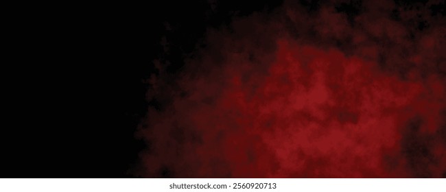 Bold and Intense Red Smoke Rising Against a Black Background to Evoke Drama and Mystery
