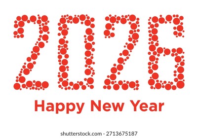 Audaz interconectado 2026 Feliz año Nuevo Vector: tipografía de recorte sólido negro para logotipo de evento moderno, gráfico de marca de alto impacto y encabezado minimalista.