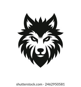 Bold and Intimidating Wolf Face Silhouette Design