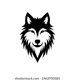 Bold and Intimidating Wolf Face Silhouette Design