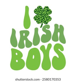 Bold Irish Text with Shamrock Accents - St. Patrick's Day Design