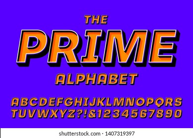 A bold italic sans serif alphabet with bright colors and 3d effects. The attention-getting color palette is ideal for business branding.