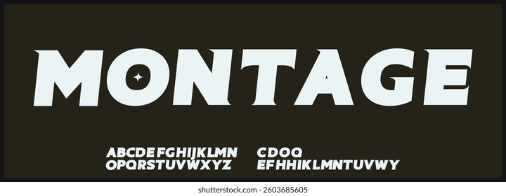 Bold italic vintage sans serif vector font. Alphabet with unique variation uppercase.