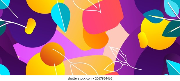 Bold Leaf Pattern. Tropical Leaf. Modern Motif. Jungle Print. Foliage Summer Seamless Pattern. Trending Vector Background. Artistic Botanical Surface. Abstract Plant. Bright Fashion. Contrast Drawing.