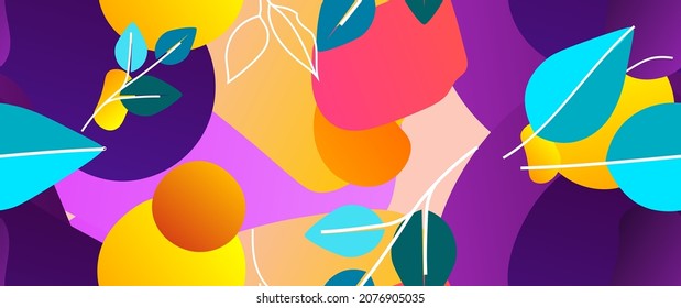 Bold Leaf Pattern. Tropical Leaf. Modern Motif. Jungle Print. Foliage Summer Seamless Pattern. Trending Vector Background. Artistic Botanical Surface. Abstract Plant. Bright Fashion. Contrast Drawing.
