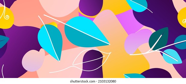 Bold Leaf Pattern. Tropical Leaf. Modern Motif. Jungle Print. Foliage Summer Seamless Pattern. Trending Vector Background. Artistic Botanical Surface. Abstract Plant. Bright Fashion. Contrast Drawing.