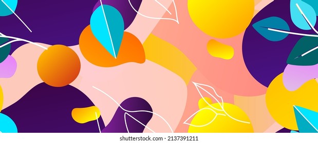 Bold Leaf Pattern. Tropical Leaf. Modern Motif. Jungle Print. Foliage Summer Seamless Pattern. Trending Vector Background. Artistic Botanical Surface. Abstract Plant. Bright Fashion. Contrast Drawing.