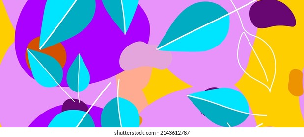 Patrón de hoja negrita. Hoja Tropical. Motif Moderno. Impresión de la jungla. Foliage Summer Seamless Pattern. Fondo del vector de tendencia. Superficie botánica artística. Planta Resumen. Moda brillante. Dibujo de contraste.