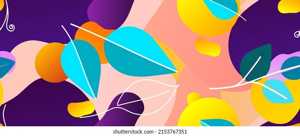 Bold Leaf Pattern. Tropical Leaf. Modern Motif. Jungle Print. Foliage Summer Seamless Pattern. Trending Vector Background. Artistic Botanical Surface. Abstract Plant. Bright Fashion. Contrast Drawing.