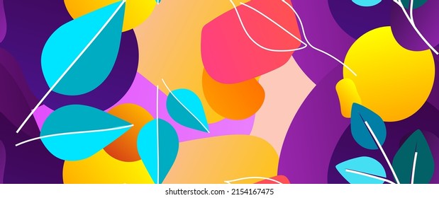 Bold Leaf Pattern. Tropical Leaf. Modern Motif. Jungle Print. Foliage Summer Seamless Pattern. Trending Vector Background. Artistic Botanical Surface. Abstract Plant. Bright Fashion. Contrast Drawing.