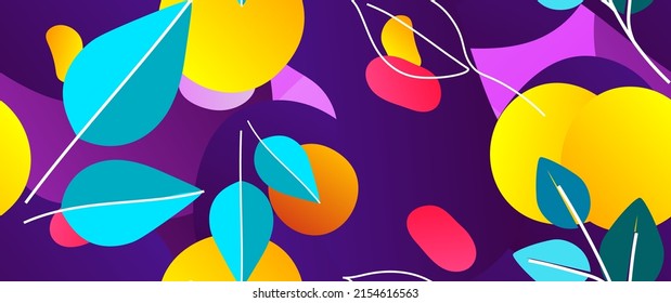 Bold Leaf Pattern. Tropical Leaf. Modern Motif. Jungle Print. Foliage Summer Seamless Pattern. Trending Vector Background. Artistic Botanical Surface. Abstract Plant. Bright Fashion. Contrast Drawing.