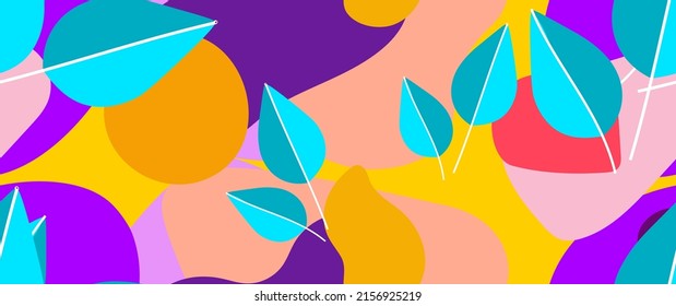 Bold Leaf Pattern. Tropical Leaf. Modern Motif. Jungle Print. Foliage Summer Seamless Pattern. Trending Vector Background. Artistic Botanical Surface. Abstract Plant. Bright Fashion. Contrast Drawing.