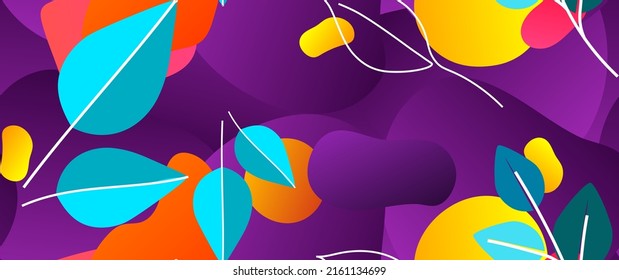 Bold Leaf Pattern. Tropical Leaf. Modern Motif. Jungle Print. Foliage Summer Seamless Pattern. Trending Vector Background. Artistic Botanical Surface. Abstract Plant. Bright Fashion. Contrast Drawing.
