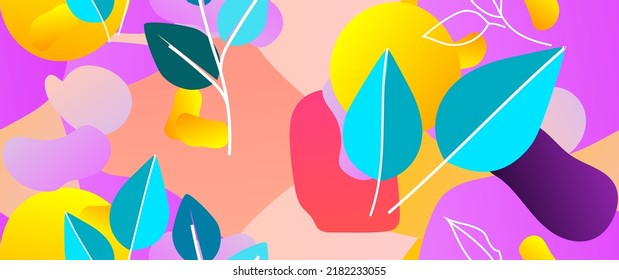 Bold Leaf Pattern. Tropical Leaf. Modern Motif. Jungle Print. Foliage Summer Seamless Pattern. Trending Vector Background. Artistic Botanical Surface. Abstract Plant. Bright Fashion. Contrast Drawing.