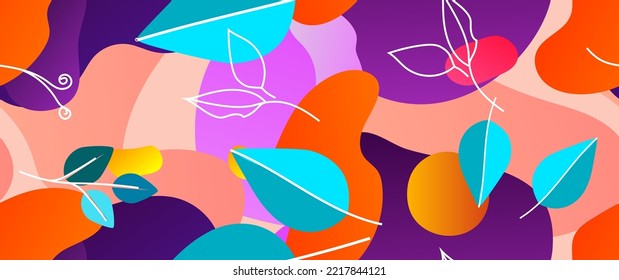 Bold Leaf Pattern. Tropical Leaf. Modern Motif. Jungle Print. Foliage Summer Seamless Pattern. Trending Vector Background. Artistic Botanical Surface. Abstract Plant. Bright Fashion. Contrast Drawing.
